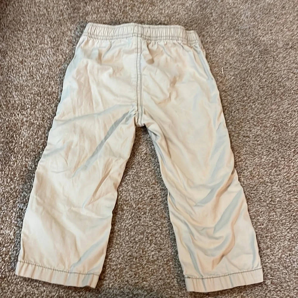 Carter’s beige elastic waist pull up pants 24M